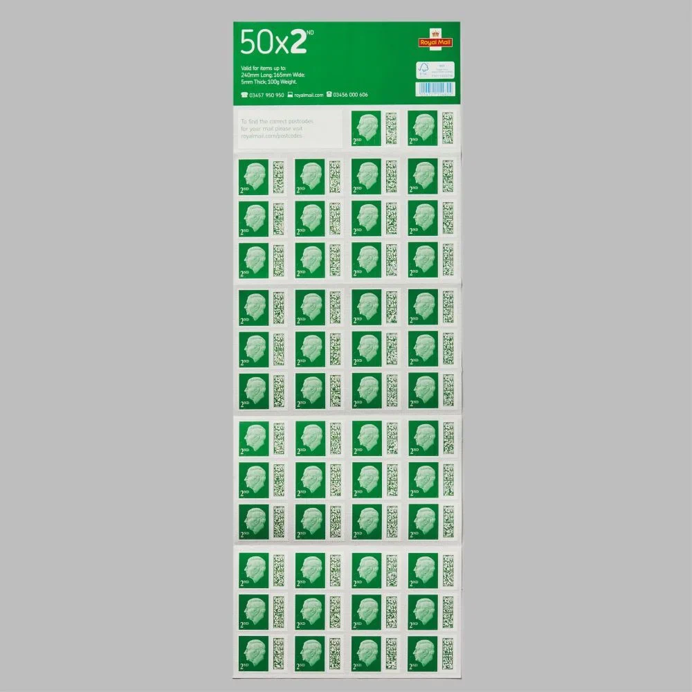 2nd Class Post Stamps - Book of 50 - Image 4