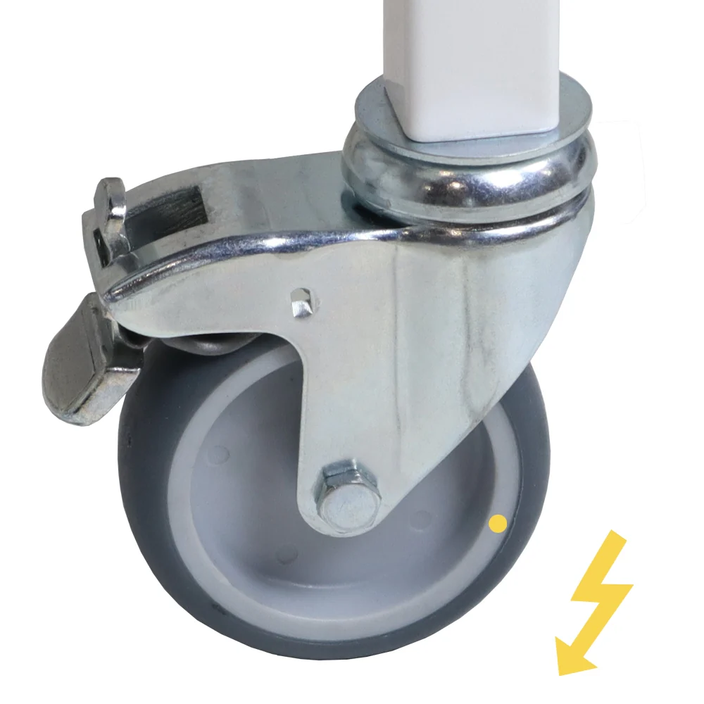 2x Anti-static castors for Aspiration Life Trolleys