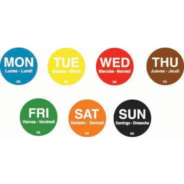 3/4" Permanent Circle Label 7 Day Kit 7 x 1000