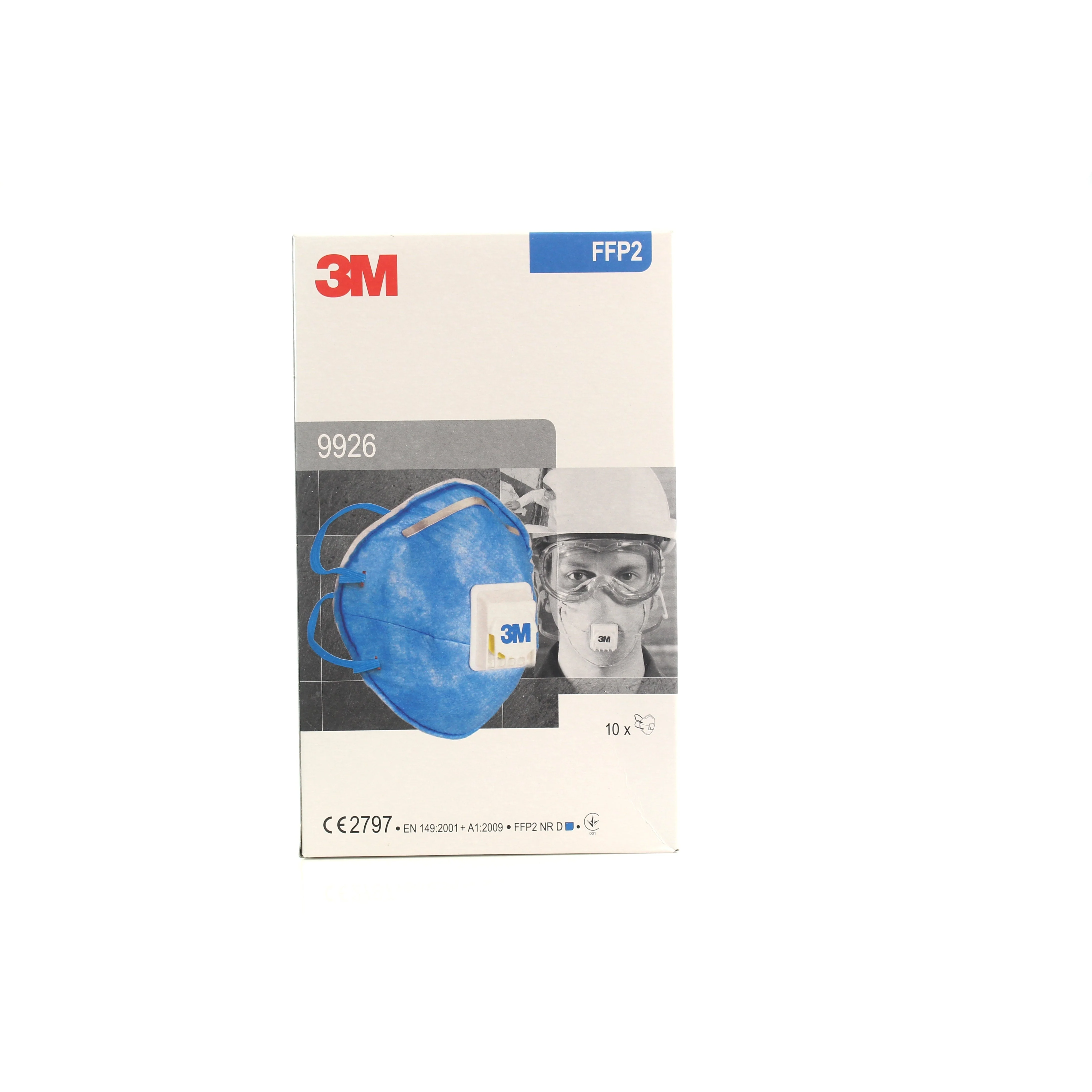 3M™ Particulate Respirator Face Mask FFP2 Valved - 9926 - Box of 10 - CLERANCE - Expiry 05/2024 - Image 3