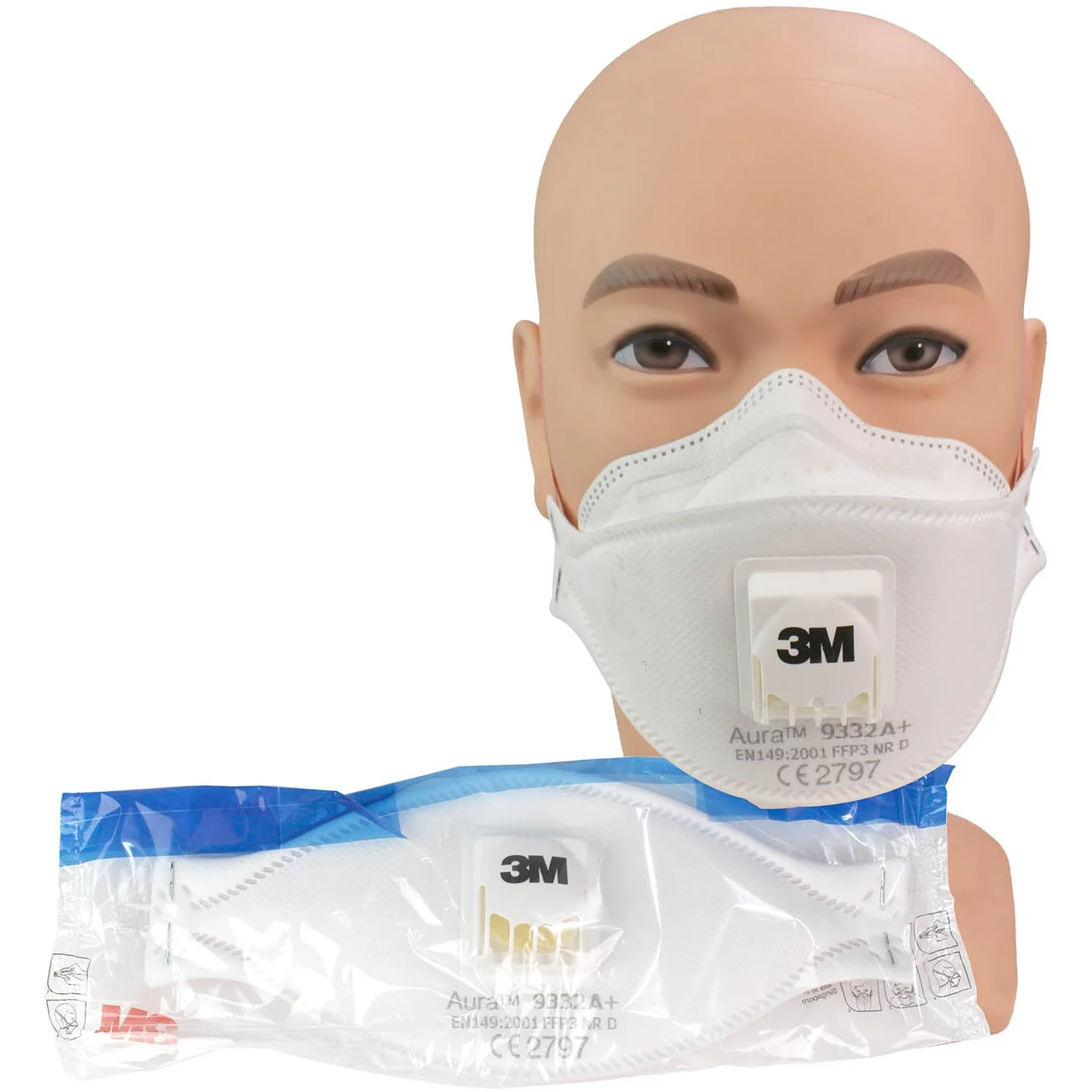 3M™ Aura™ 9332+ (A) FFP3 Valved Respirator Face Mask - Image 5