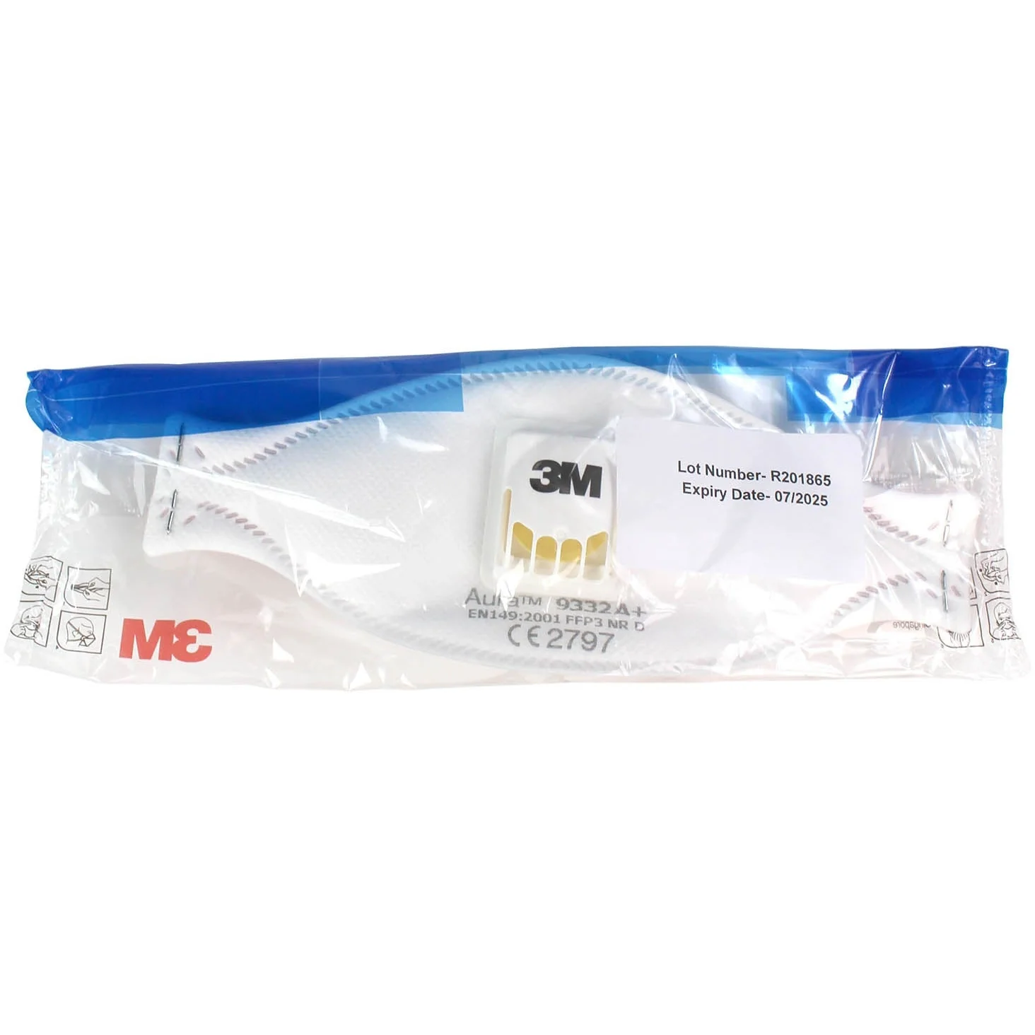 3M™ Aura™ 9332+ (A) FFP3 Valved Respirator Face Mask - Image 7