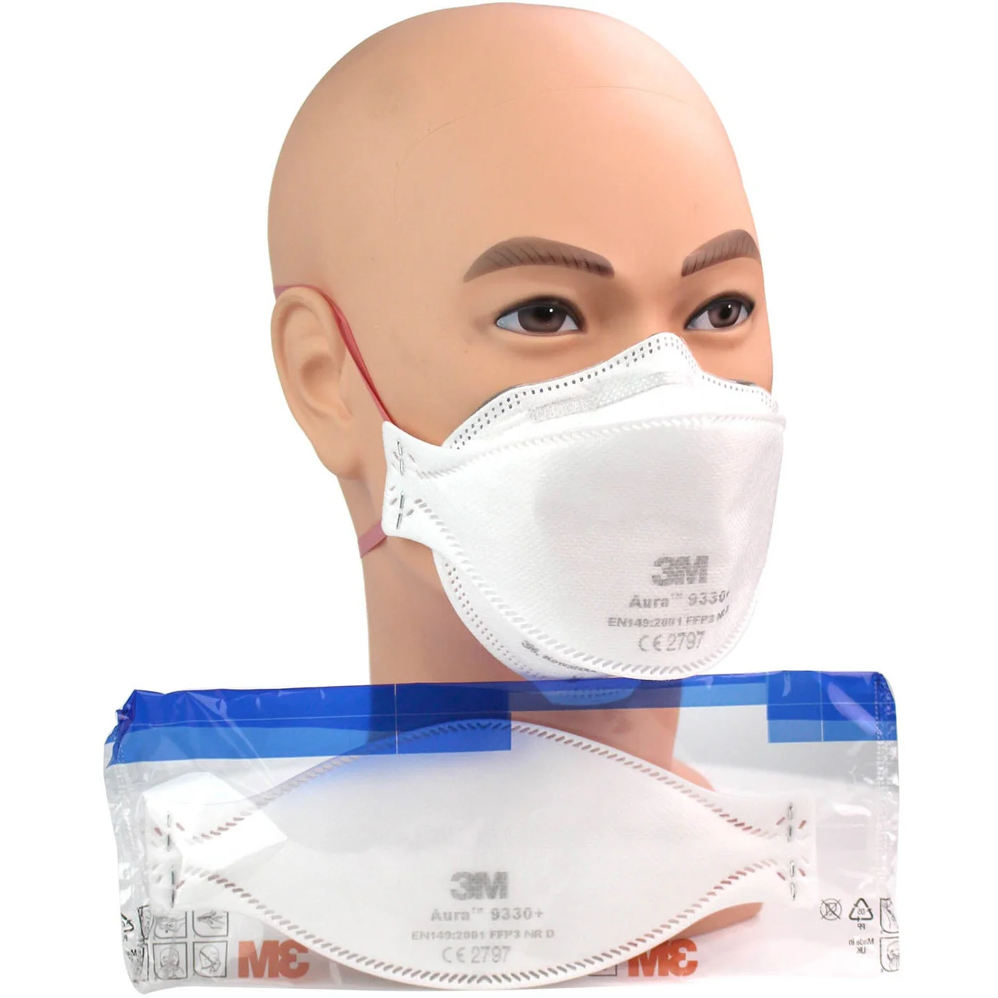 3M Aura 9330+ FFP3 Unvalved Respirator Face Mask - Box of 20