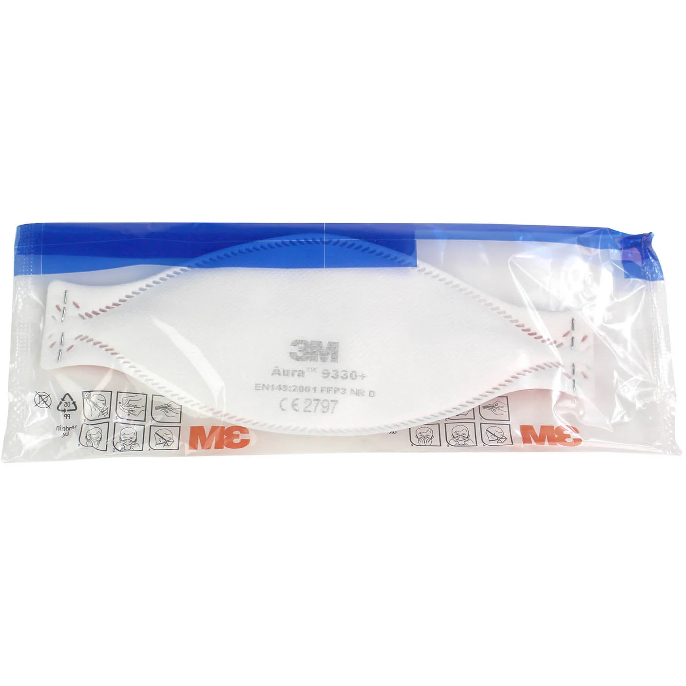 3M Aura 9330+ FFP3 Unvalved Respirator Face Mask - Box of 20 - Image 6