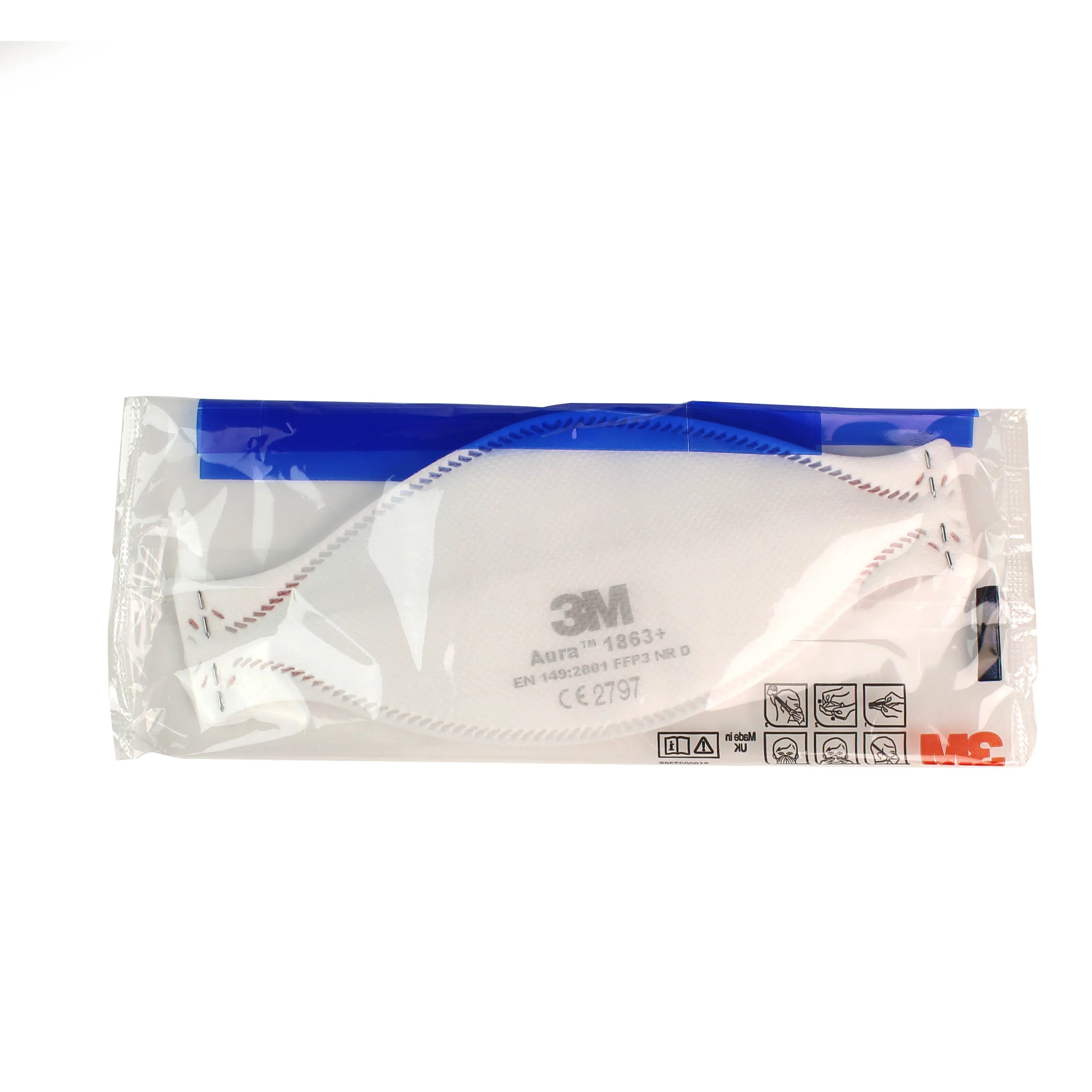 3M™ 1863+ Aura™ Disposable Healthcare Respirator, FFP3 +IIR - Image 3