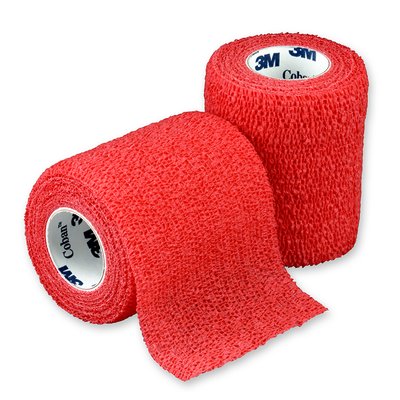 3M Coban Self-Adherent Bandage - Red - 7.5cm x 4.5m - Single