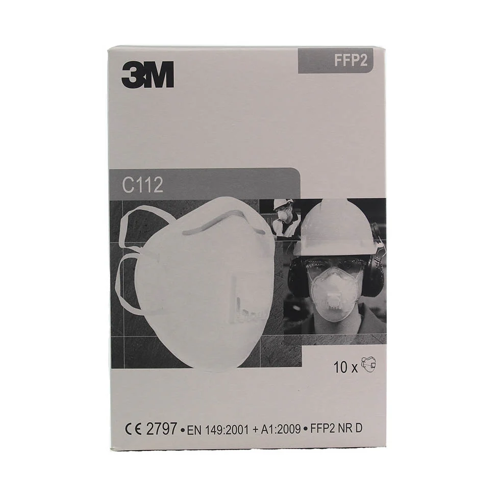 3M™ Disposable Respirator Face Mask FFP2 Valved - C112 - Box of 10 - Image 2