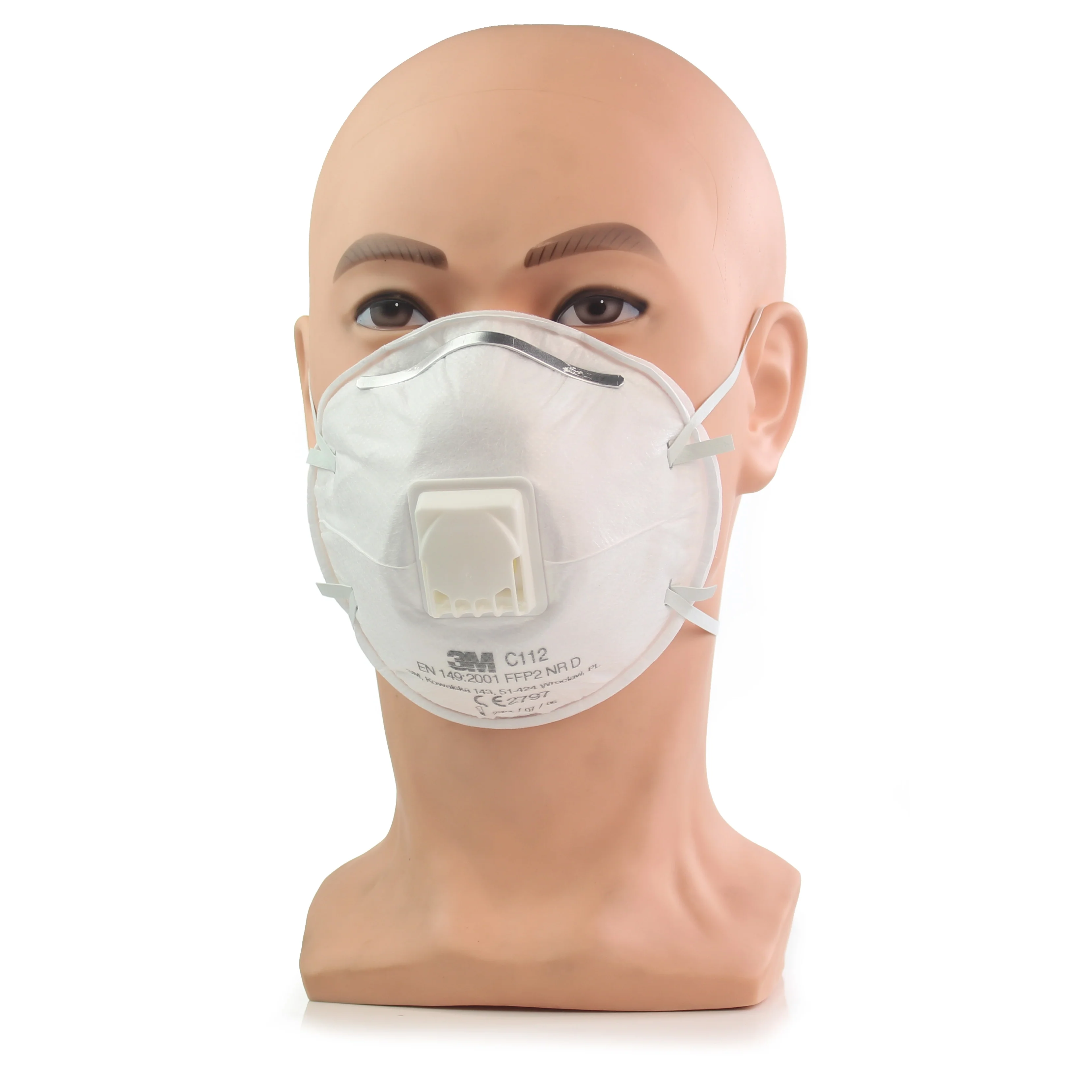 3M™ Disposable Respirator Face Mask FFP2 Valved - C112 - Box of 10 - Image 6