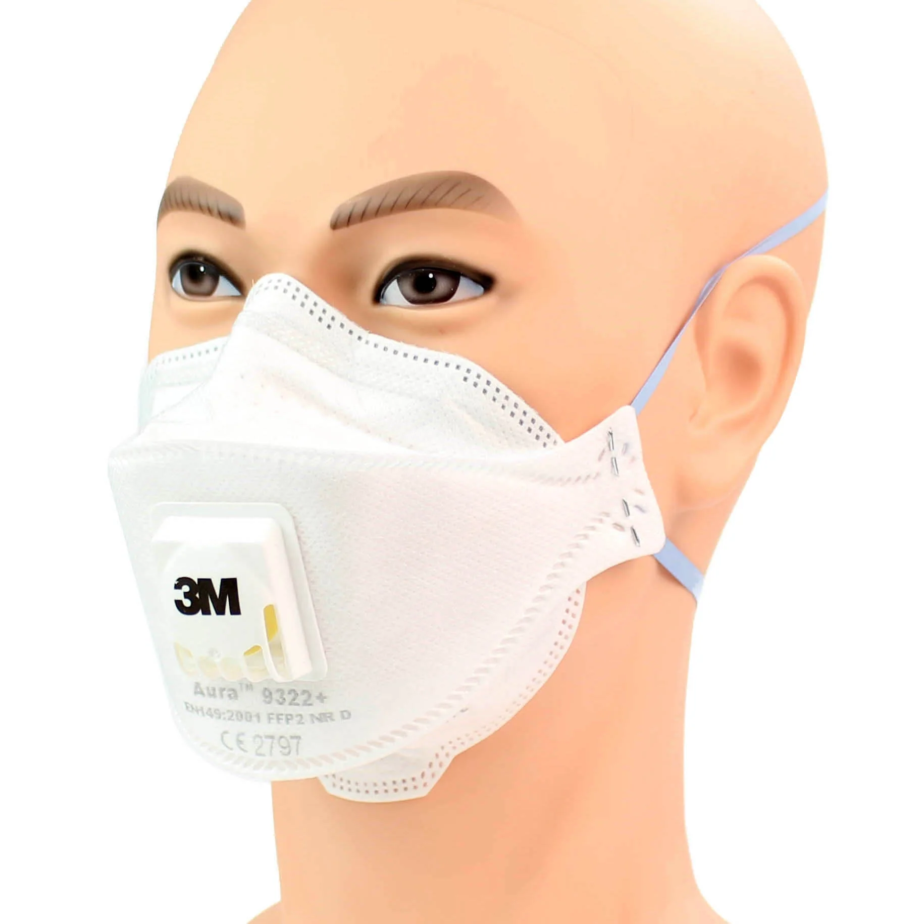 3M™ Aura™ 9322+ FFP2 Valved Respirator Face Mask - Image 7