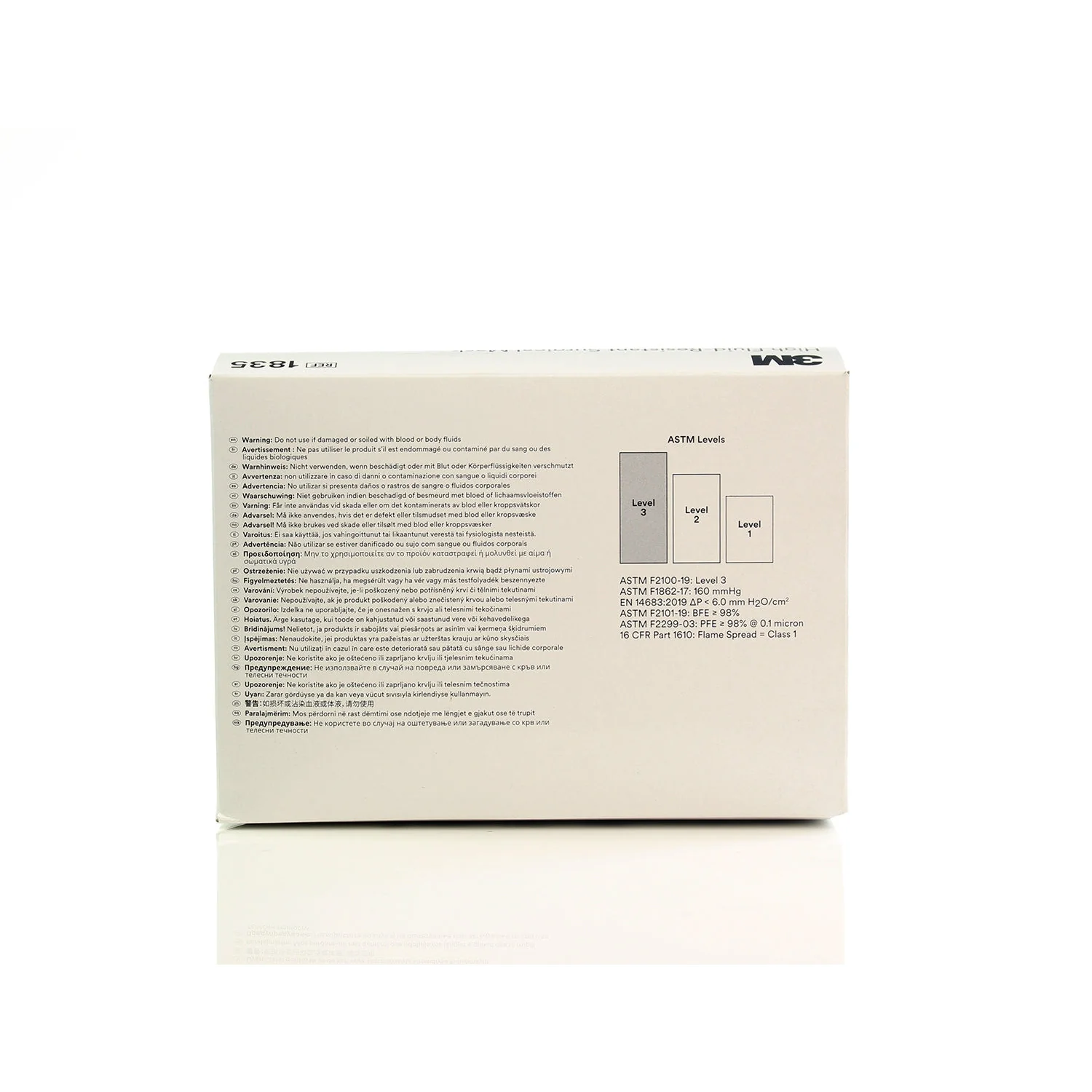 3M™ High Fluid Resistant Surgical Mask - Type IIR - 1835 - Image 4