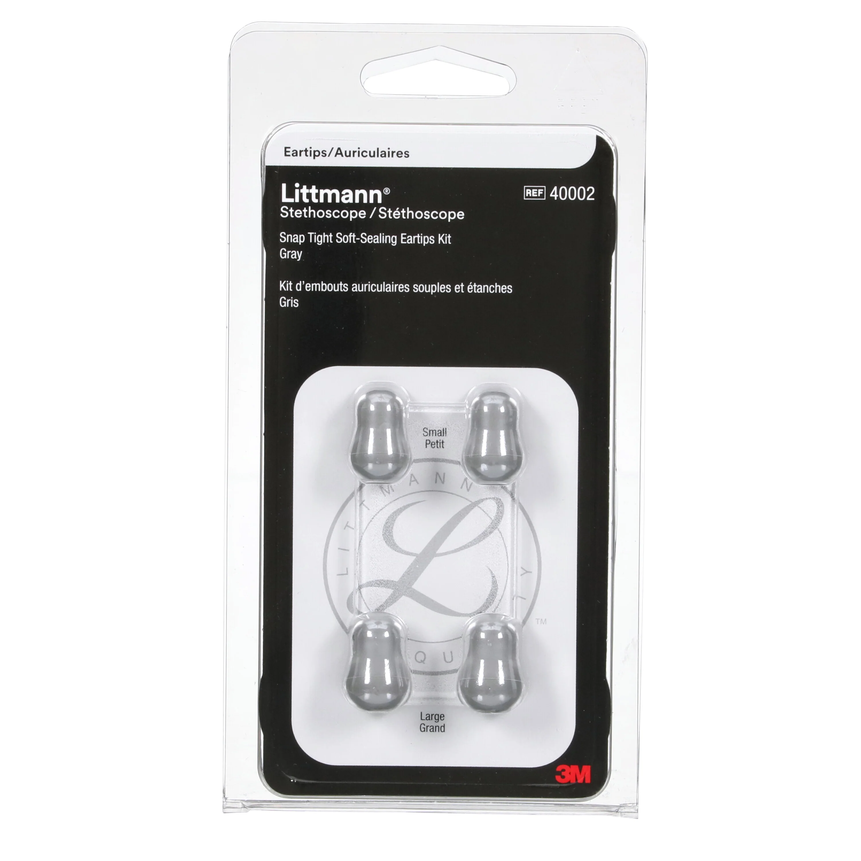 Littmann Snap Tight Soft-Sealing Eartips, Grey Small & Large - Image 2