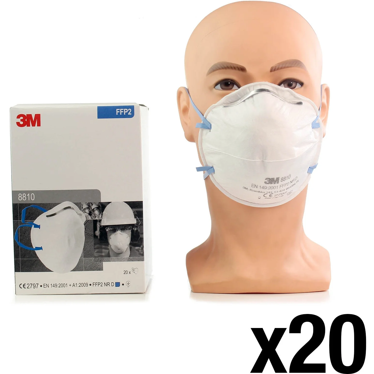 3M™ Particulate Respirator Face Mask FFP2 Unvalved - 8810 - Box of 20 - Image 7