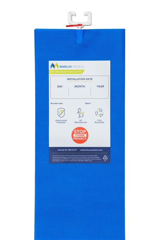4.2M x 1.95M Fast-Fit Anti-Bac Curtains - Hospital Blue - Single - Image 3