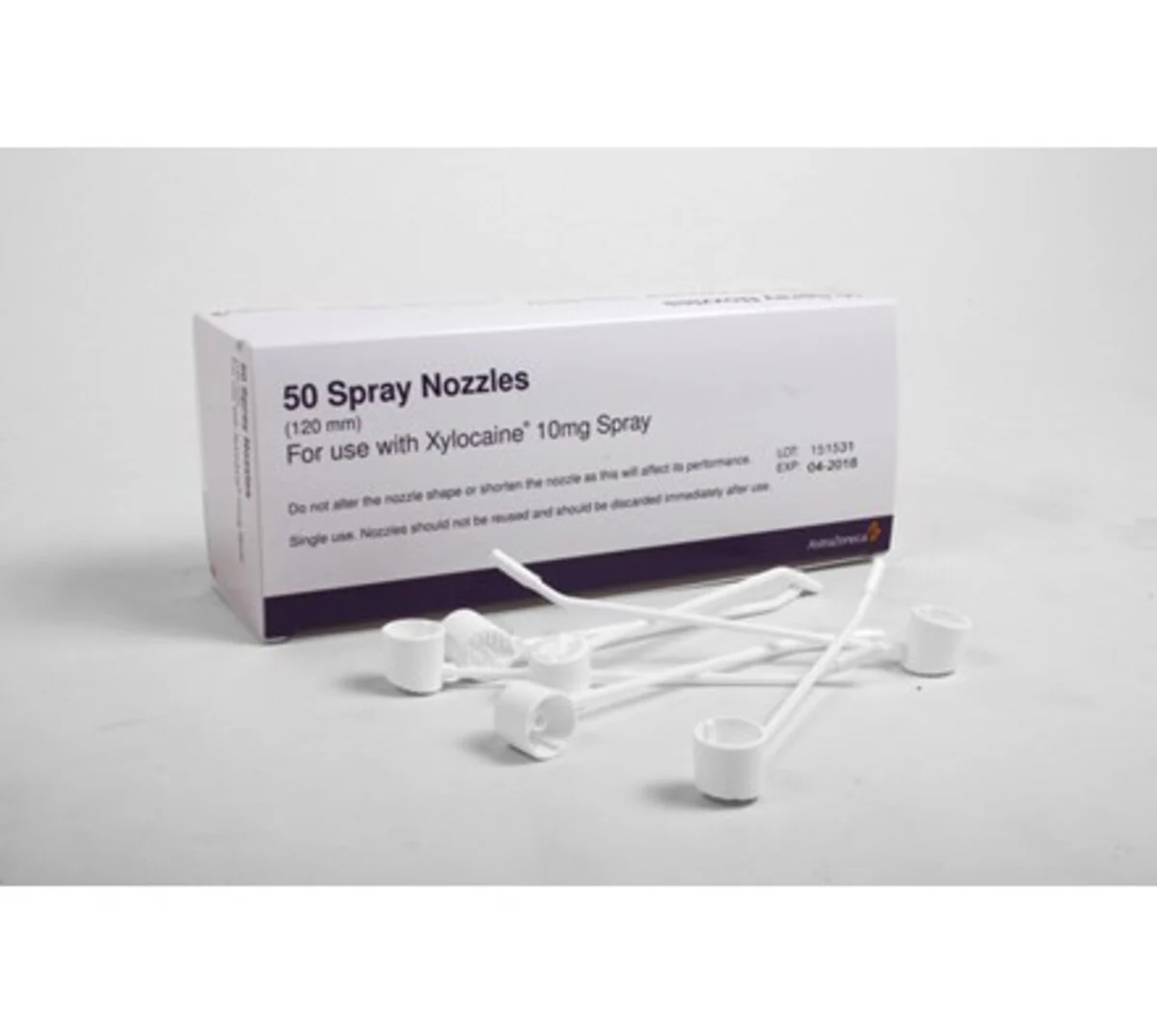 50 Spray nozzle for use with Xylocaine 10mg spray - Box of 50 *MD*