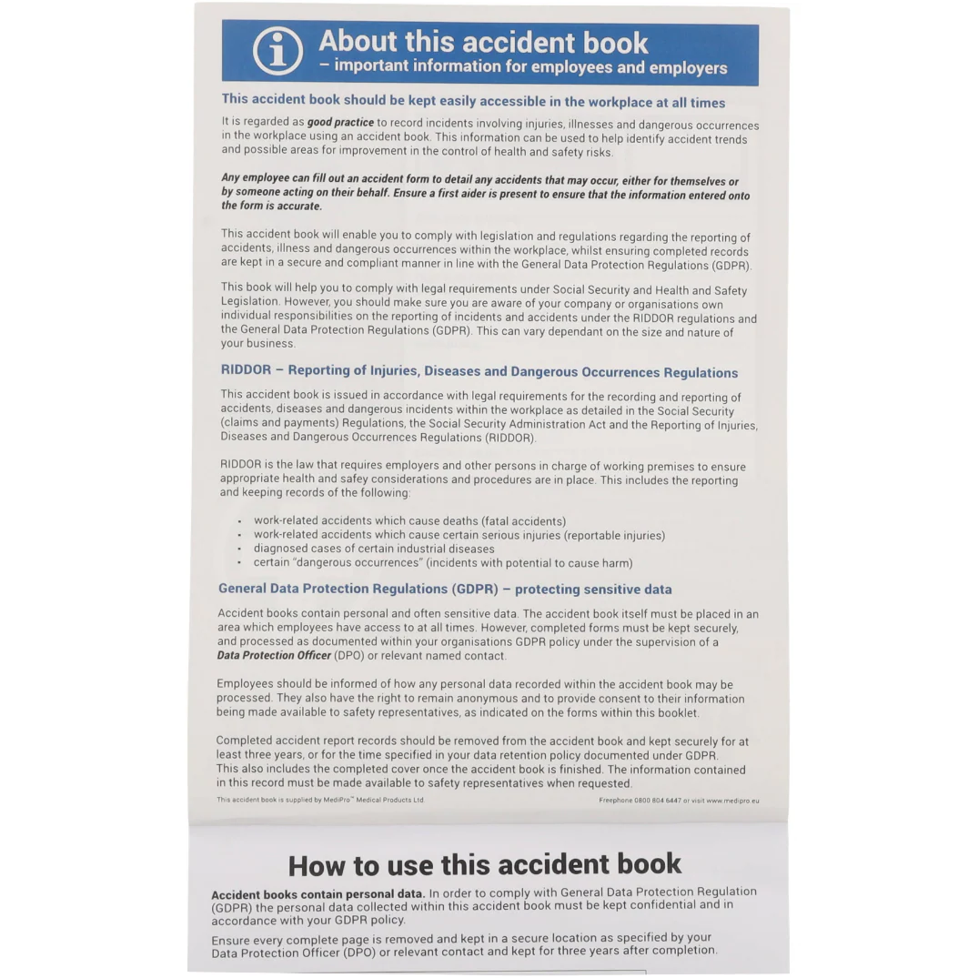 A4 Accident Book - GDPR Compliant - Medipro - Image 4