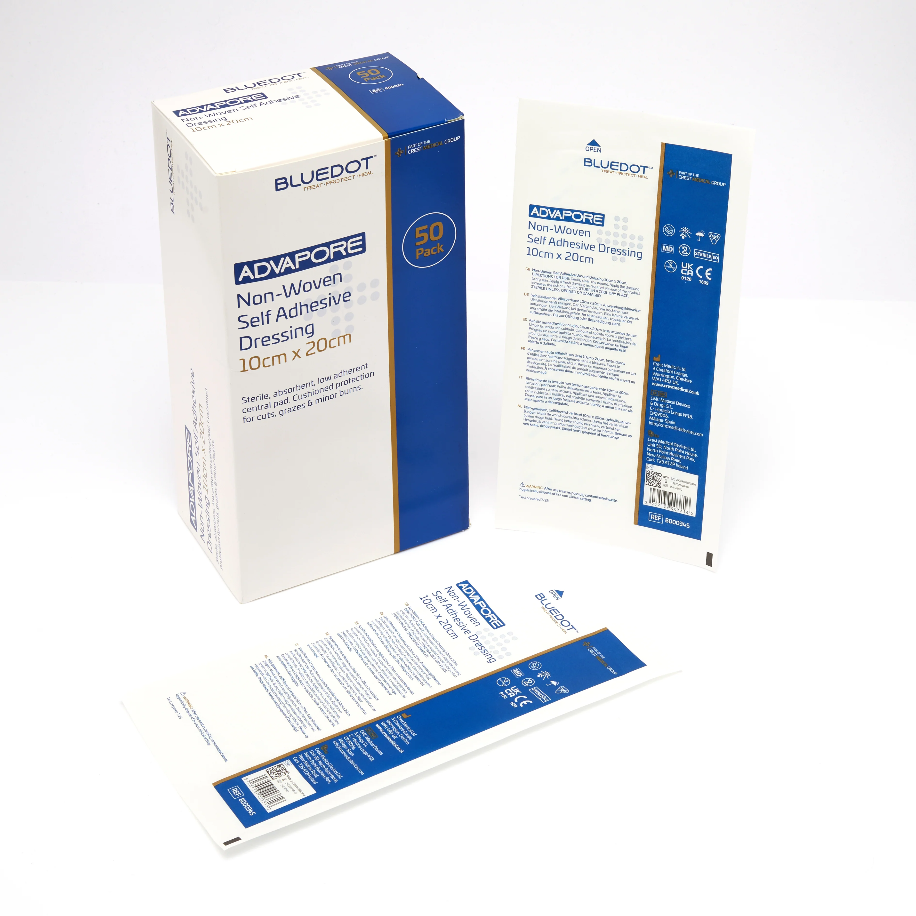 Advapore Fabric Non-Woven Adhesive Wound Dressing 10cm x 20cm (Box 50) - Image 2