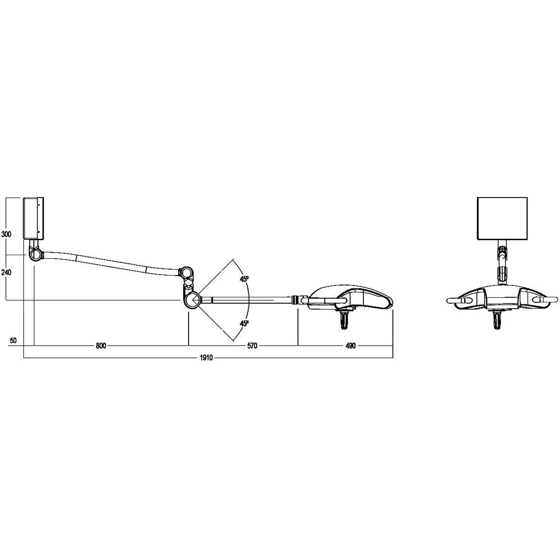 Aim-HI 700 LED Wall Examination Light - Image 2