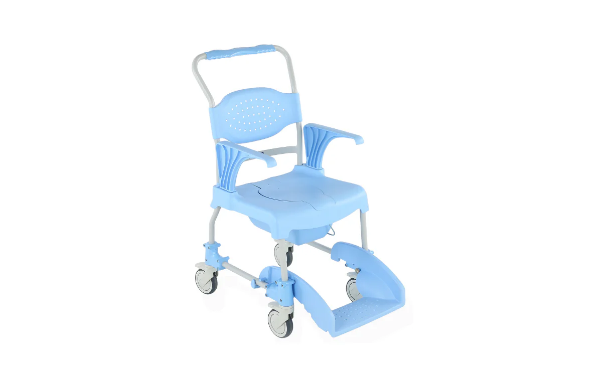 Alerta Aqua Shower Commode Chair, Self Propelled, 4 Braked Wheels