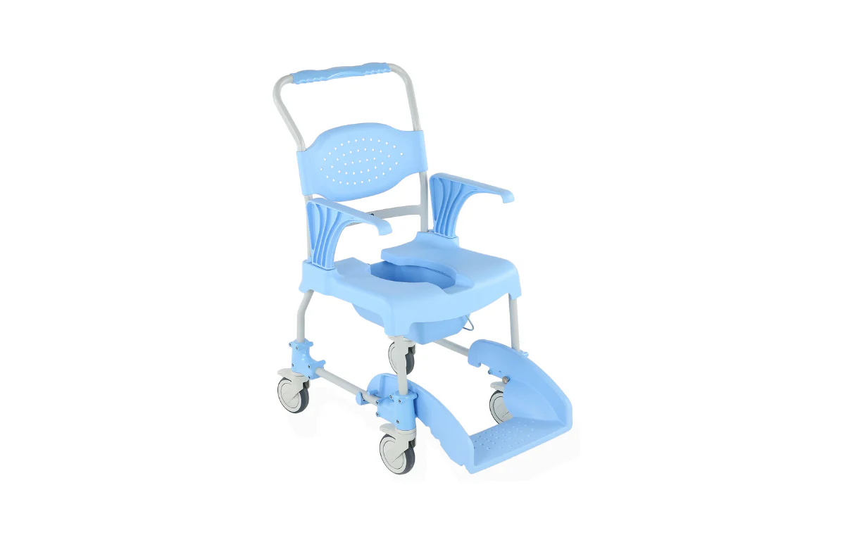 Alerta Aqua Shower Commode Chair, Self Propelled, 4 Braked Wheels - Image 2