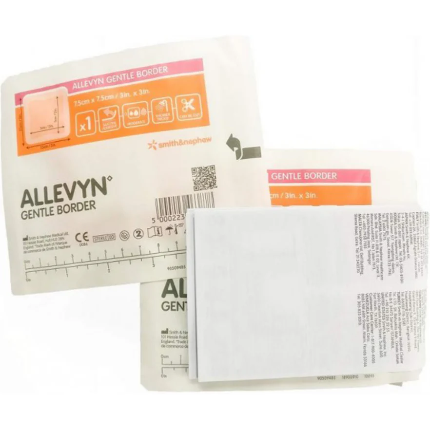 Allevyn Gentle Border Adhesive Foam Dressings (7.5 x 7.5 cm) - Box of 10 - Image 3