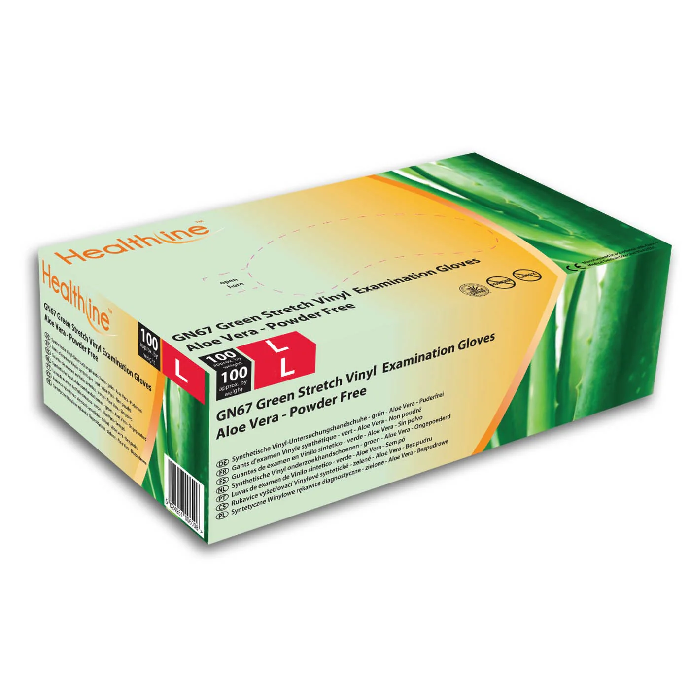 Aloe Vera Powder Free Synthetic Examination Gloves - Large 100