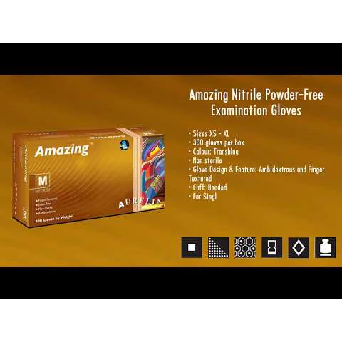 Aurelia Amazing® 300 Nitrile Powder - Free Examination Gloves - Extra Small (300) - Clearance - Image 3