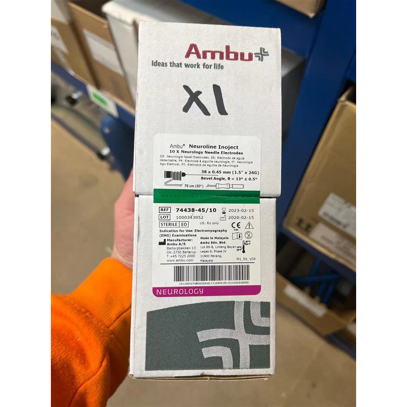 Ambu Neuroline Inojet Needle Electrodes with Pre-Attached Lead Wire 38mm - CLEARANCE