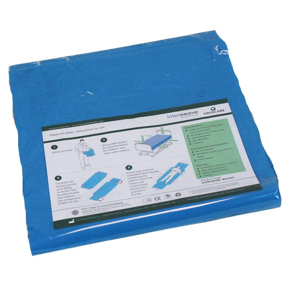 Ambulance Fitted Stretcher Sheet - Blue