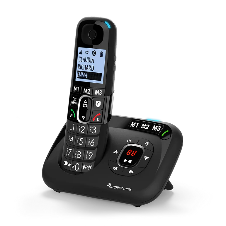 Amplicomms BigTel 1580 Black Answering Machine Solo - Cordless Phone - Image 2