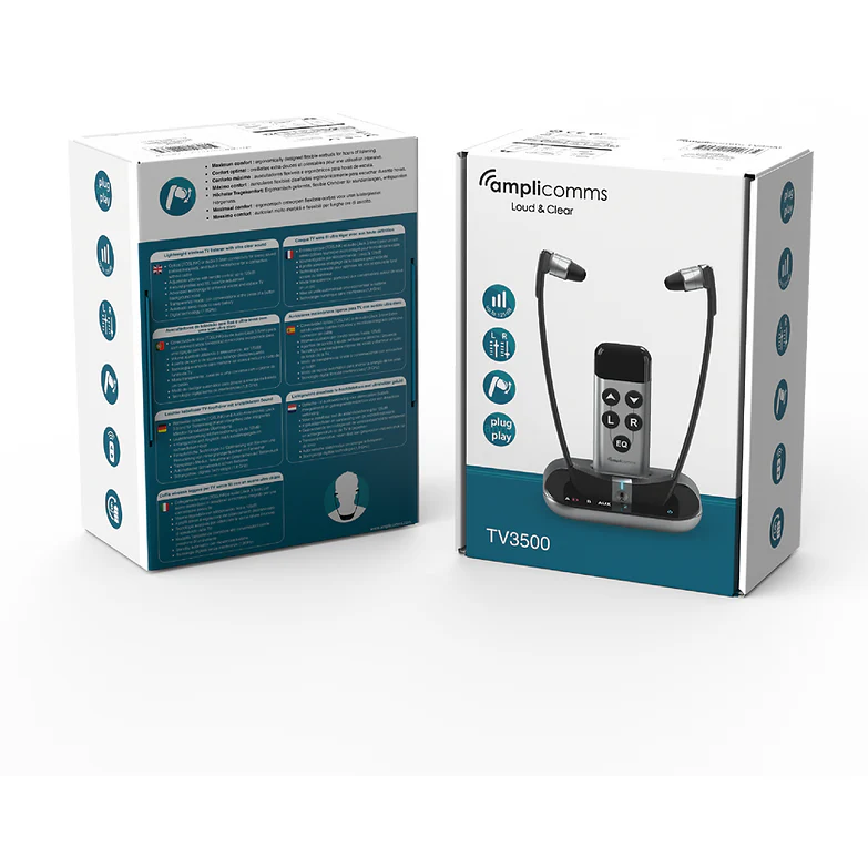 Amplicomms TV3500 Black/Silver - Headset - Image 7