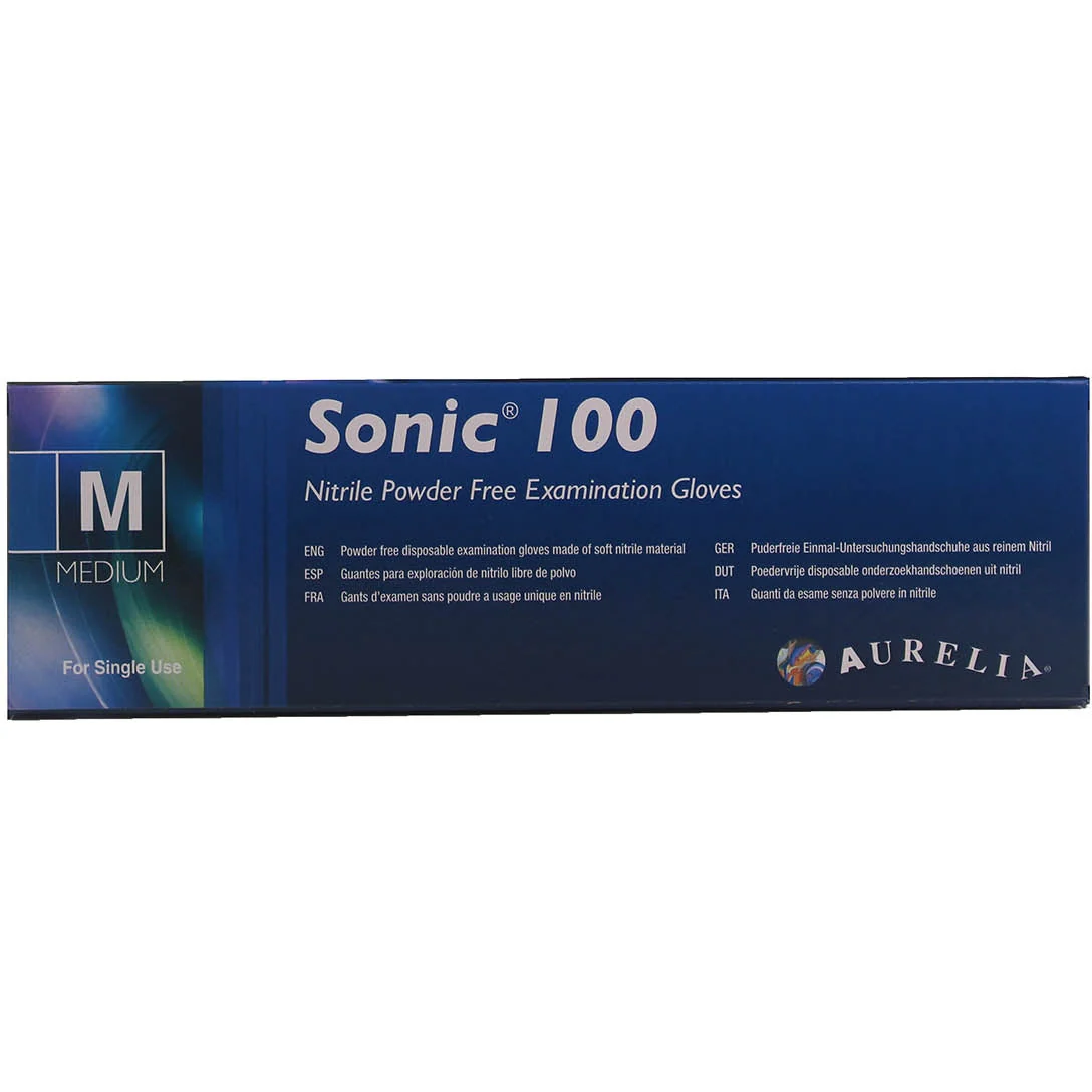 Aurelia Sonic 100 - Blue Nitrile Examination Gloves - Medium - Image 5