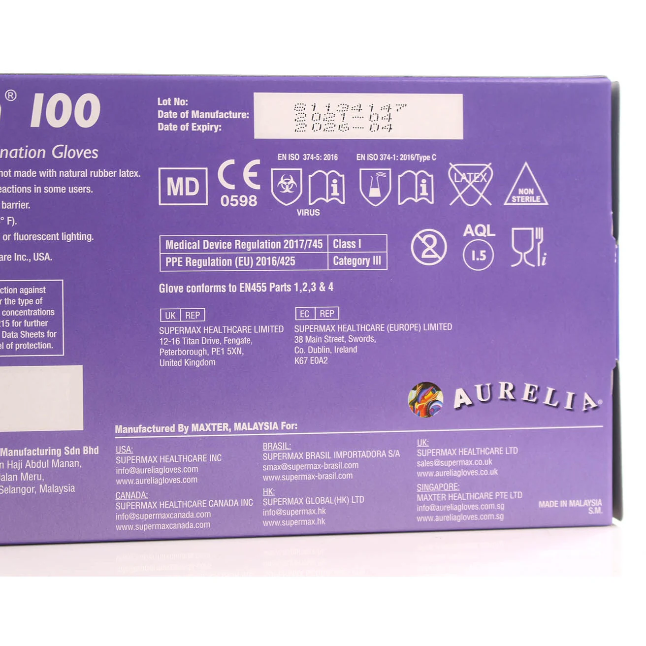 Supermax Aurelia Transform Nitrile Gloves - Pack of 100 - Large - Image 6