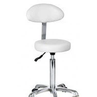 Avalon Circle Comfort Stool with Backrest - Black