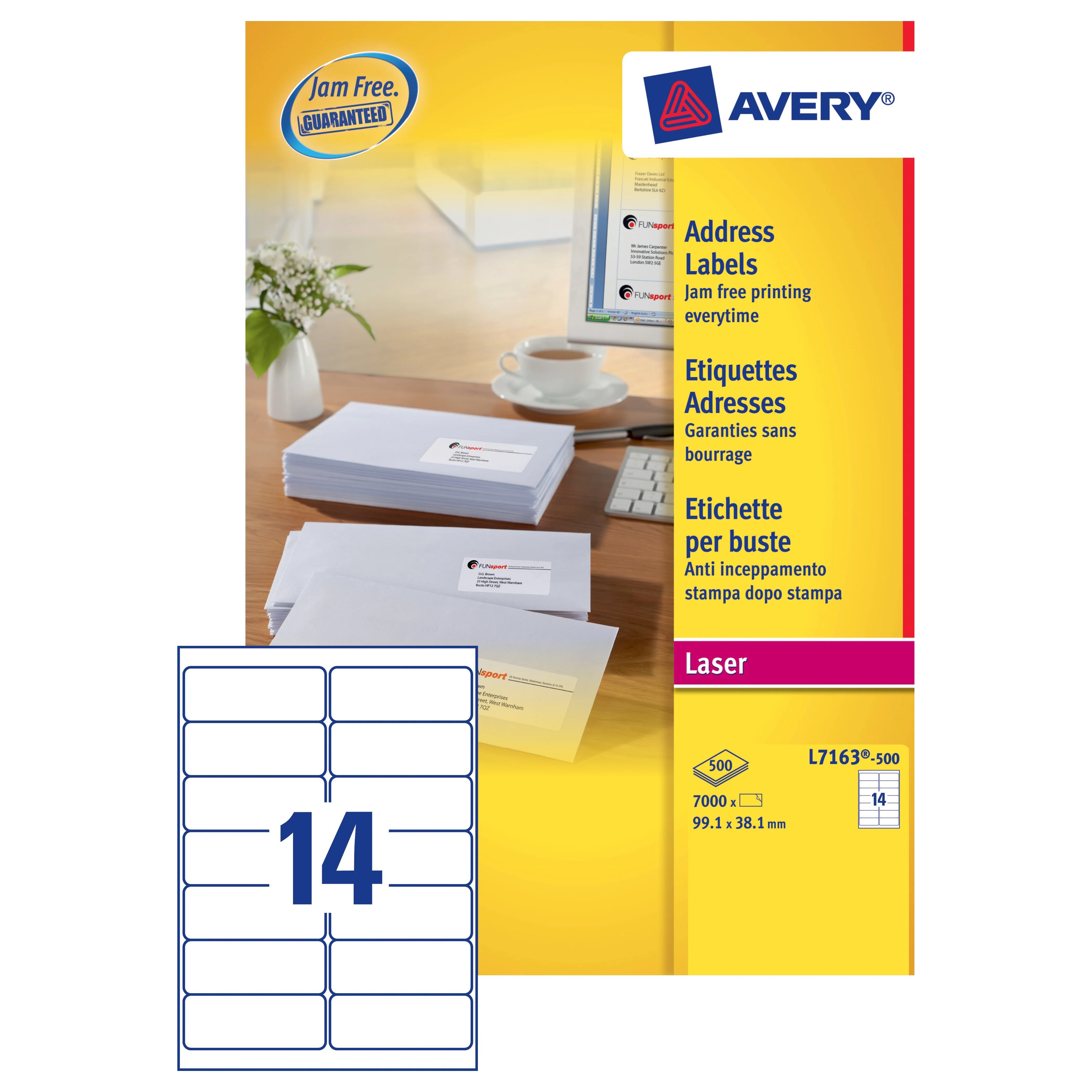 Avery Addr Lbl Wht Pk500 L7163-500