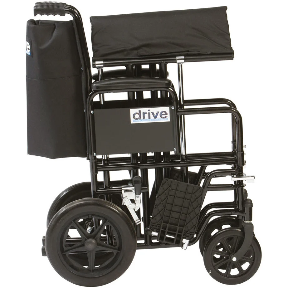 Bariatric Steel Transport Chair (Black) - Image 2