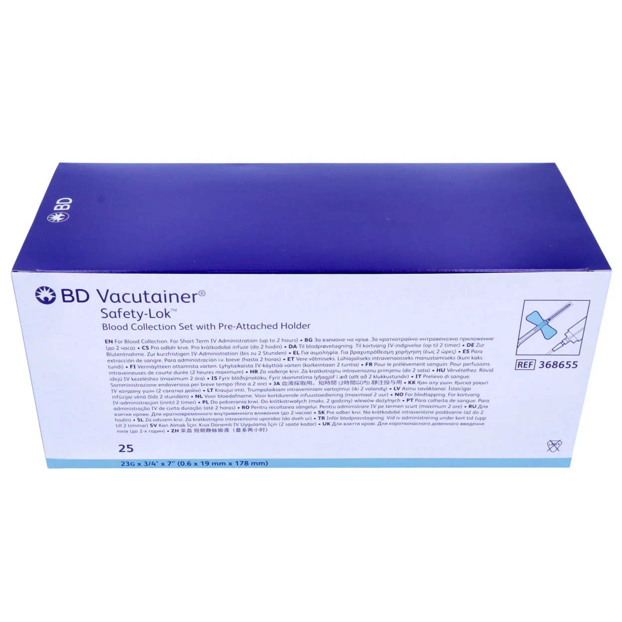 BD Vacutainer Safety Lok Blood Collection Set with Pre-attached holder x 25 - Image 3