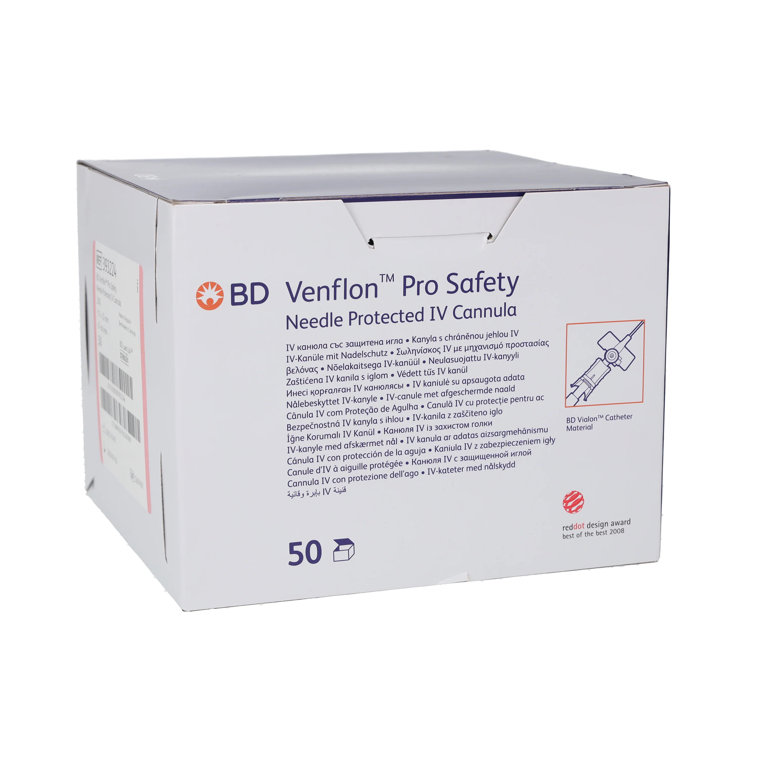BD Venflon Pro Safety - Pink, 20G, 32mm - Box of 50 - Image 2