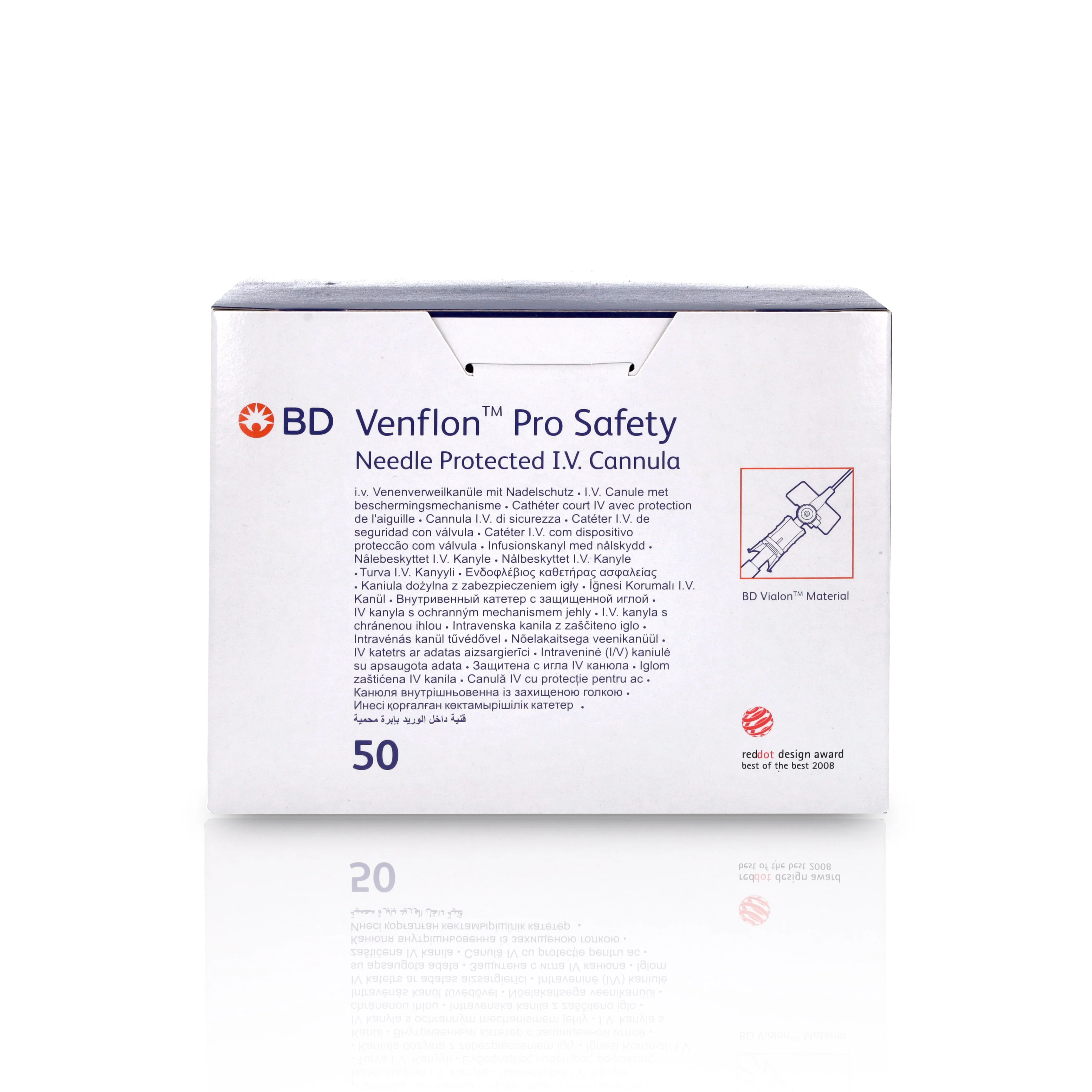 BD Venflon Pro Safety™ 14g x 45mm, Orange - Box of 50 - Image 3