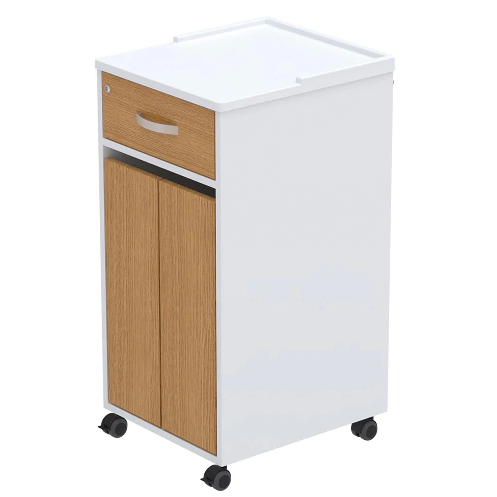 Bedside Locker, Cupboard & Lockable Drawer, Cam Lock - Image 2