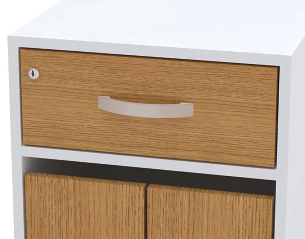 Bedside Locker, Cupboard & Lockable Drawer, Cam Lock - Image 3