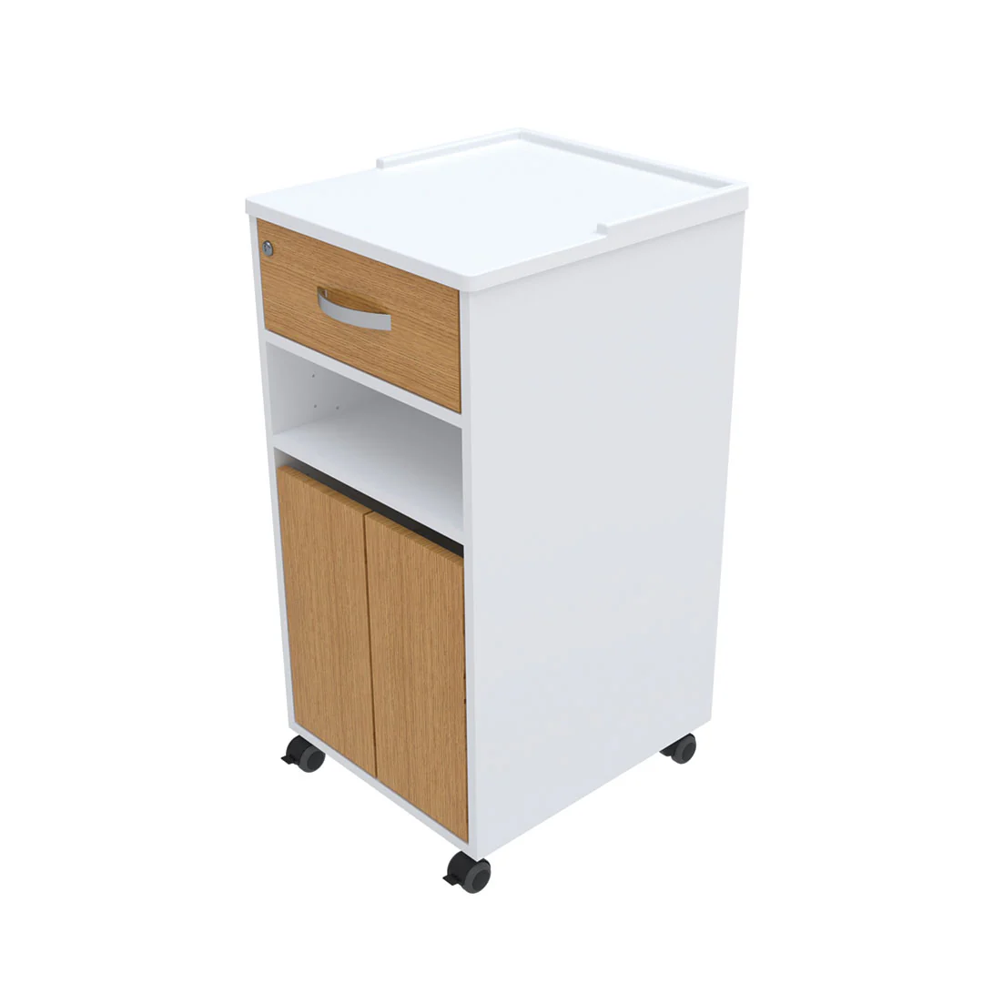 Bedside Locker, Cupboard, Lockable Drawer & Shelf, Cam Lock - Image 2
