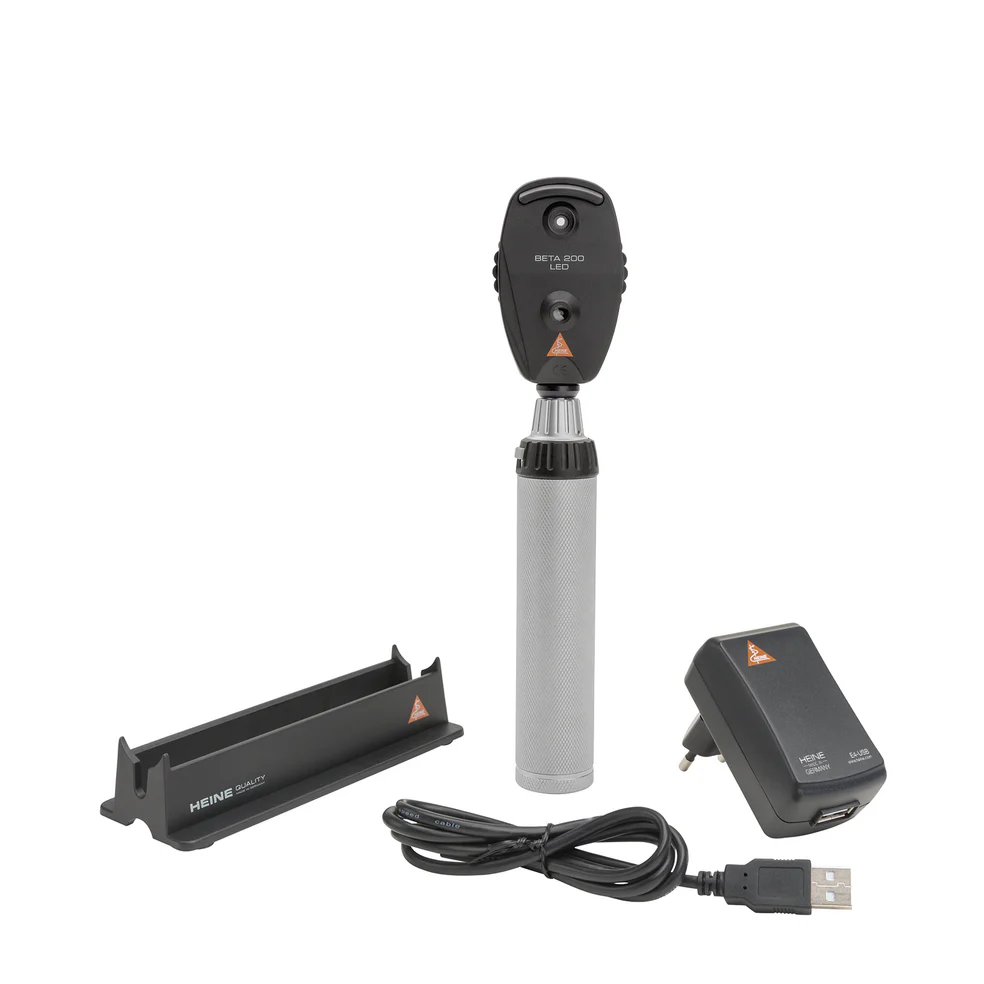 BETA 200 Ophthalmoscope in LED + BETA 100 Otoscope in 3.5V + BETA4 USB Rechargeable Handle + USB Cord + Plug-in Power Supply - Image 2