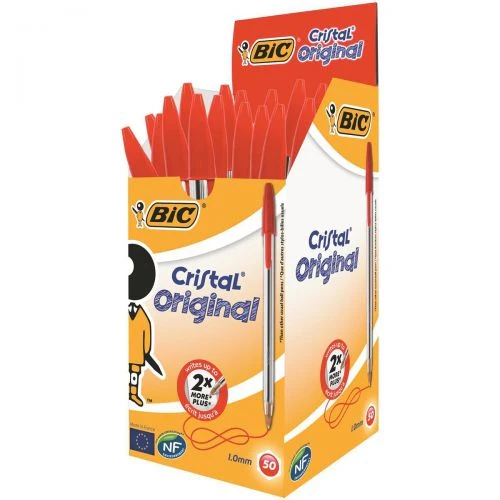 Bic Cristal Ballpoint Pen Medium Red (Pack of 50)