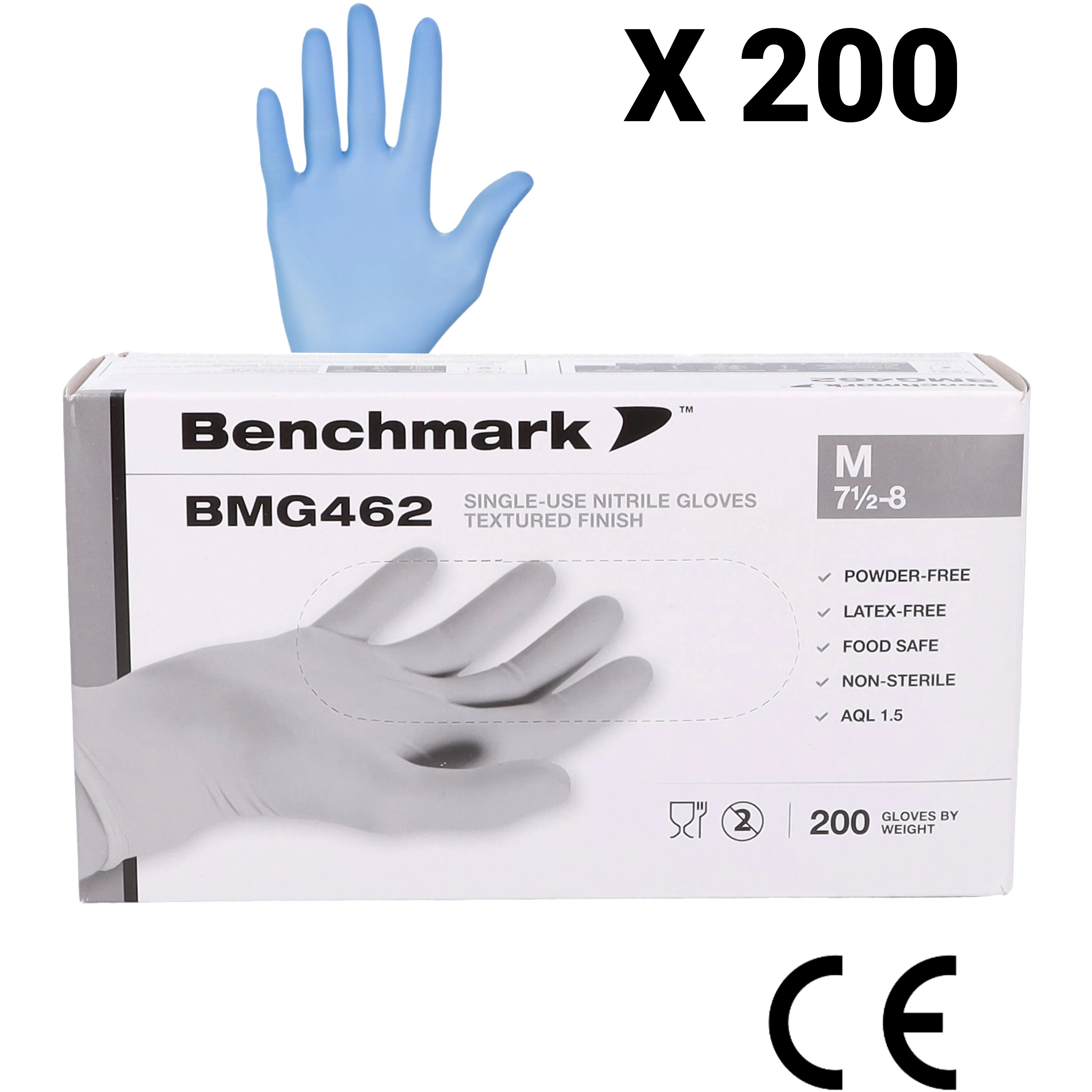Blue Nitrile Disposable Gloves - Cat III Medical Grade - Box of 200 - Medium - Image 8