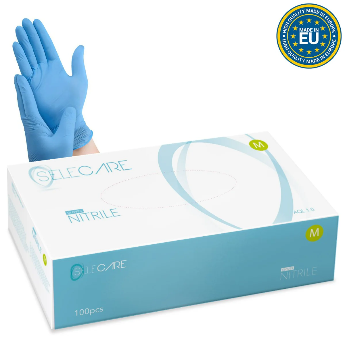 Blue Nitrile Gloves - Box of 100 (Large)