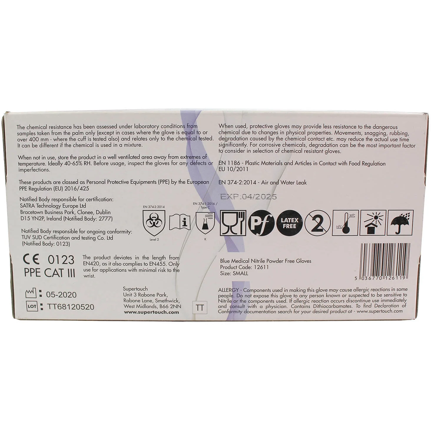 Blue Nitrile Gloves Medium x 100 [PPE CAT III Medical Grade) - Image 3