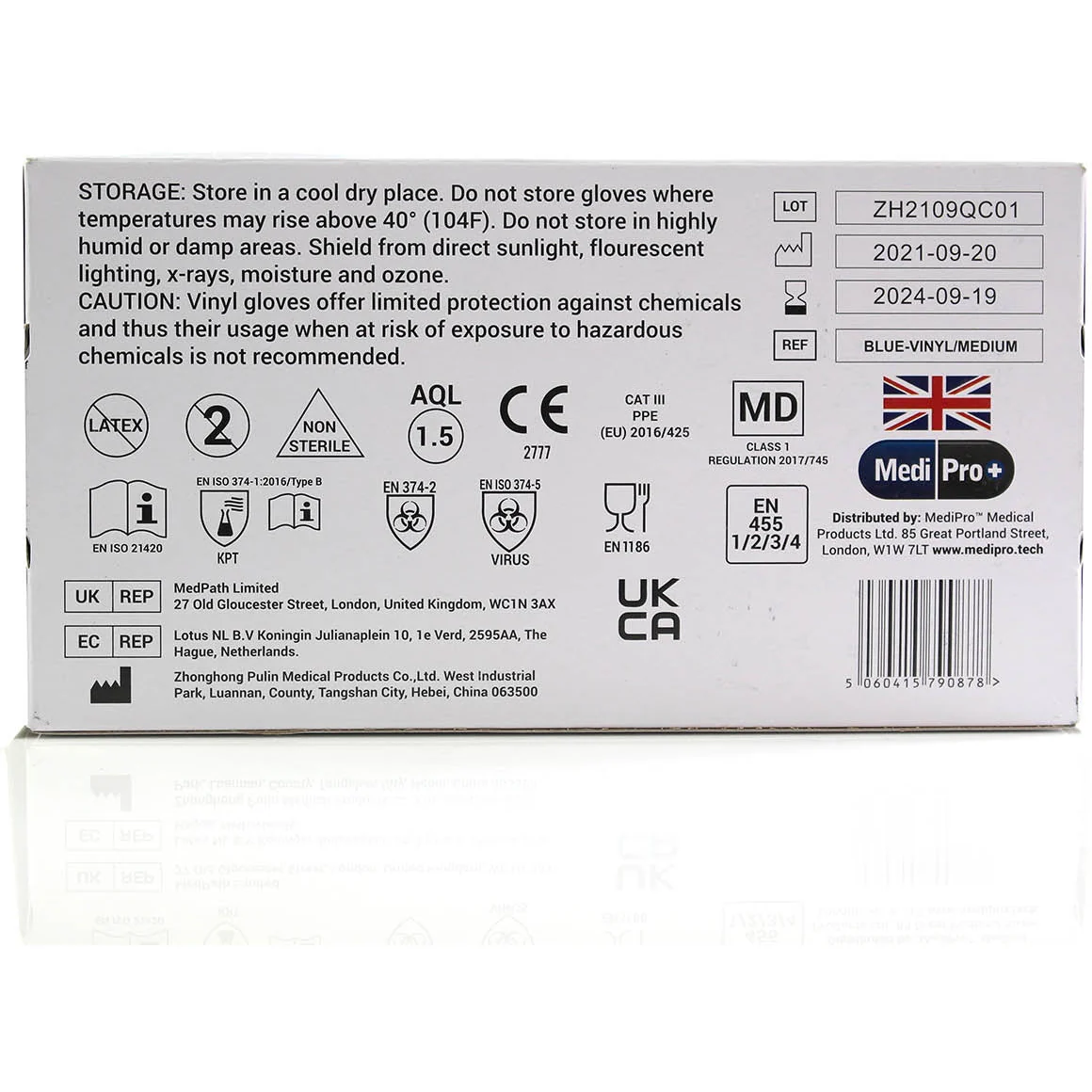 Blue Vinyl Exam Gloves - Cat III PPE Extra Small x 100 - Image 3
