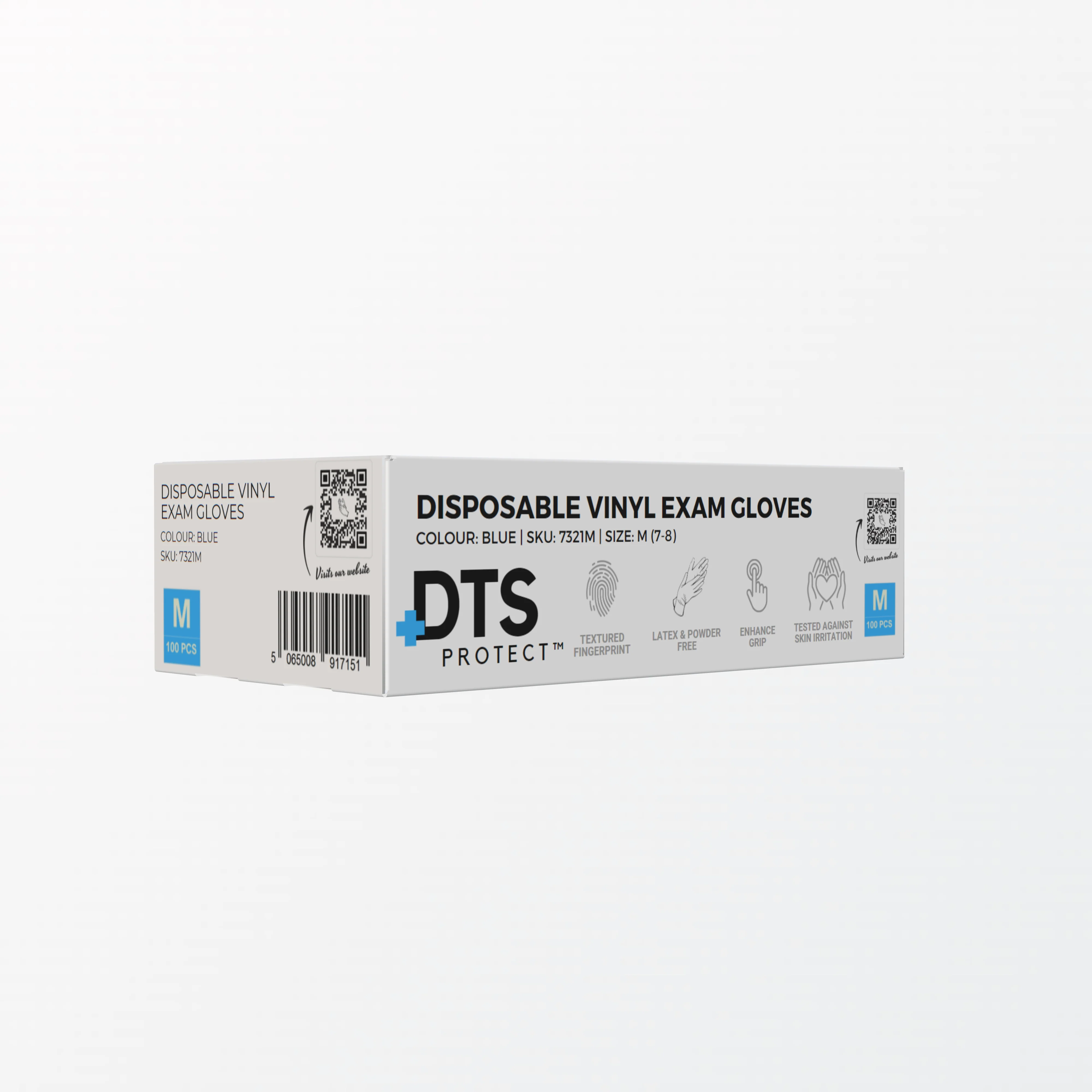 Blue Vinyl Exam Gloves - Medium – Box of 100 - Image 2