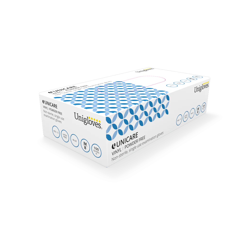 Blue Vinyl Gloves Extra Large Powder Free (Box of 100) - Image 2