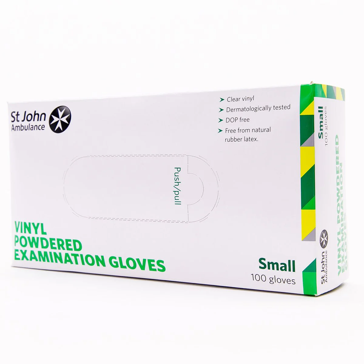 Box of 100 St John Ambulance Vinyl Pre-Powdered Gloves - Small